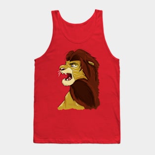 African Cartoon Lion Tank Top